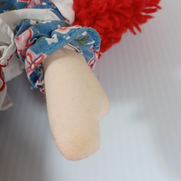 ✓RAGGADY ANN STUFFED DOLL BLUE Floral  DRESS   DOLL used VINTAGE 85 anniversary - Picture 13 of 16